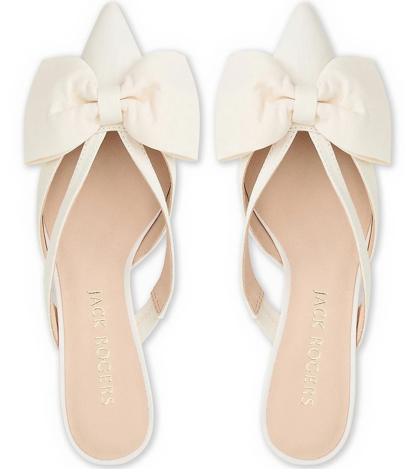 Jack Rogers Cynthia Satin Bow Detail Dress Mules
