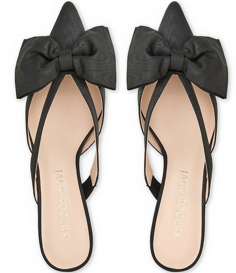 Jack Rogers Cynthia Satin Bow Detail Dress Mules
