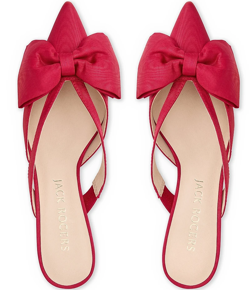 Jack Rogers Cynthia Satin Bow Detail Dress Mules