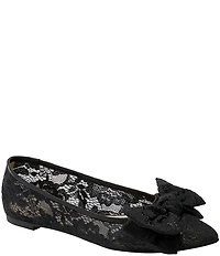 Jack Rogers Debra Floral Lace Detail Ballet Bow Flats