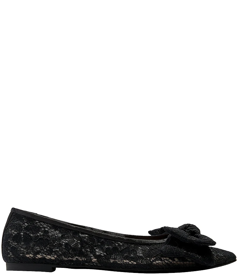 Jack Rogers Debra Floral Lace Detail Ballet Bow Flats