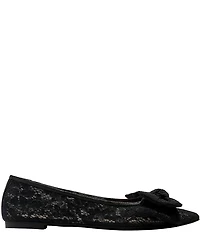 Jack Rogers Debra Floral Lace Detail Ballet Bow Flats