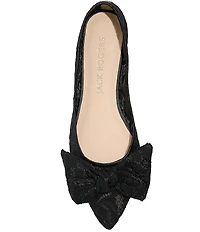 Jack Rogers Debra Floral Lace Detail Ballet Bow Flats
