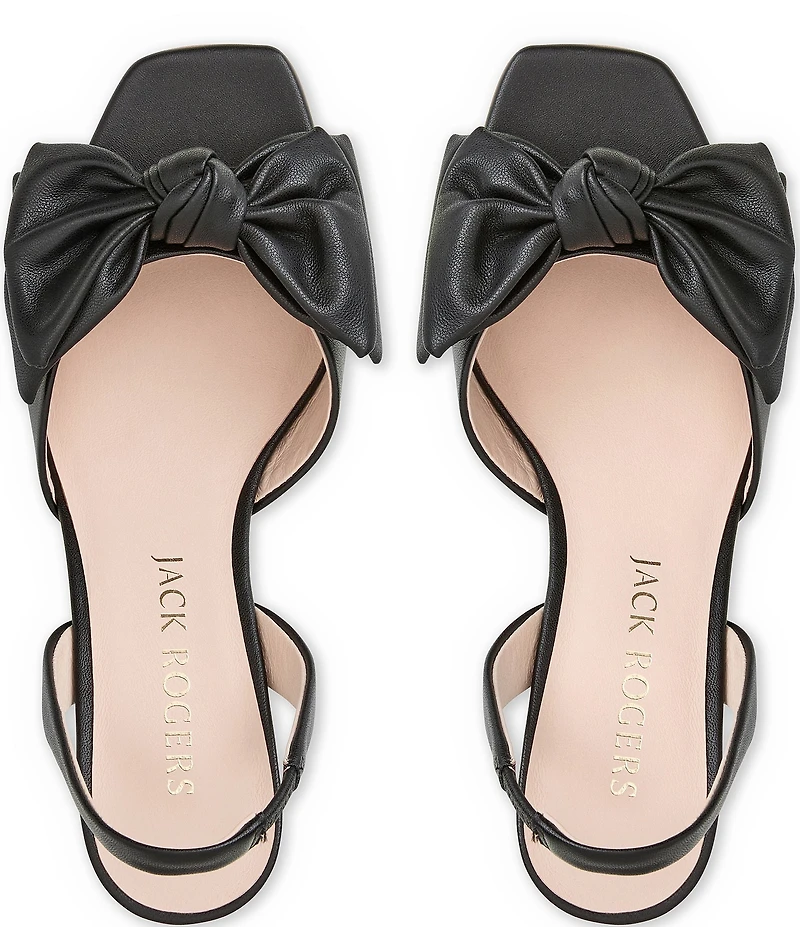 Jack Rogers Eloise Leather Bow Slingback Dress Sandals