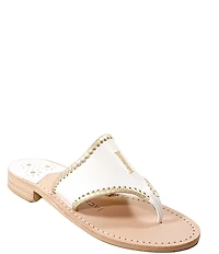 Jack Rogers Embroidered #double;I Do#double; Leather Thong Sandals