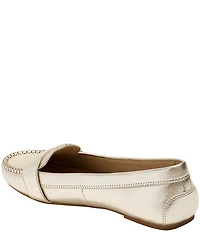 Jack Rogers Hanover Metallic Leather Buckle Hardware Strap Loafer Moccasins