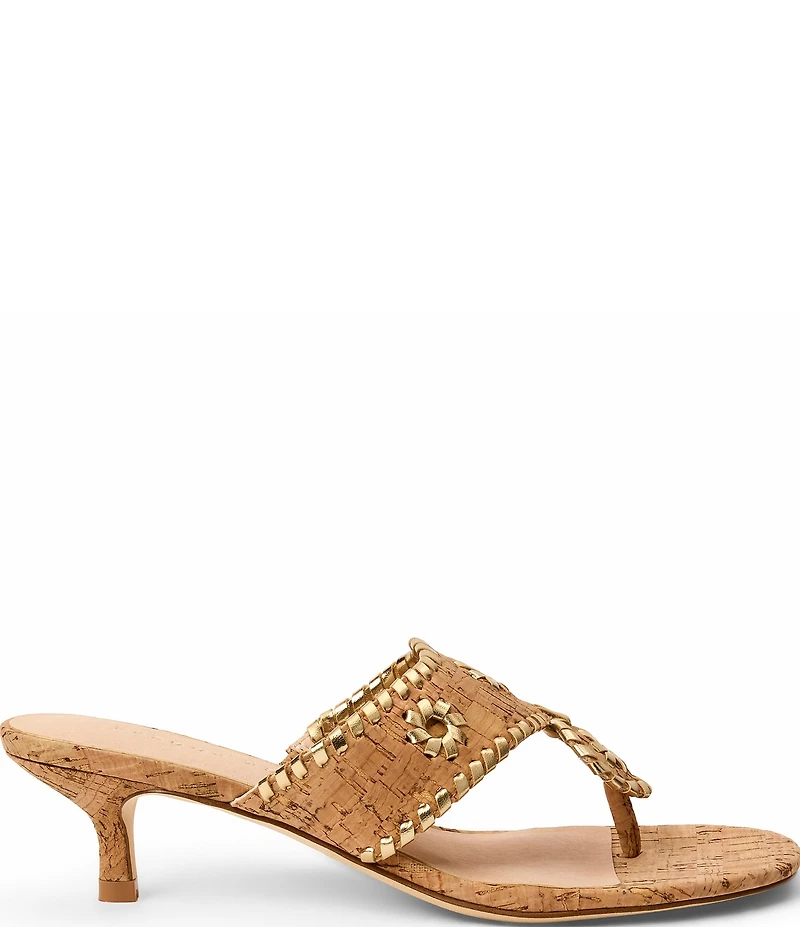 Jack Rogers Jacks Cork Kitten Heel Thong Sandals