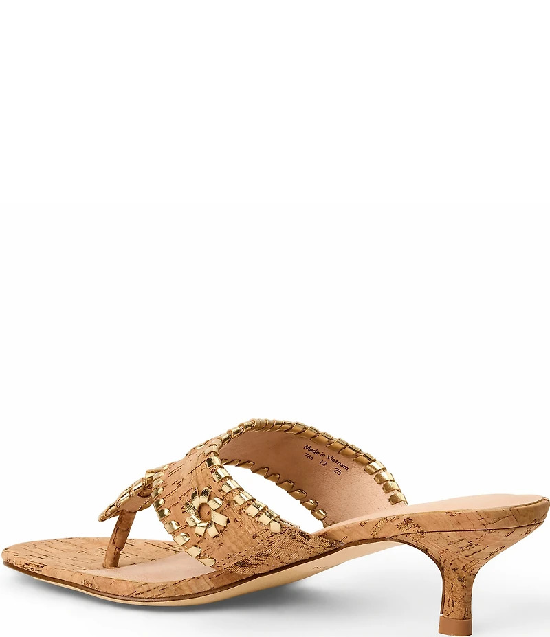 Jack Rogers Jacks Cork Kitten Heel Thong Sandals