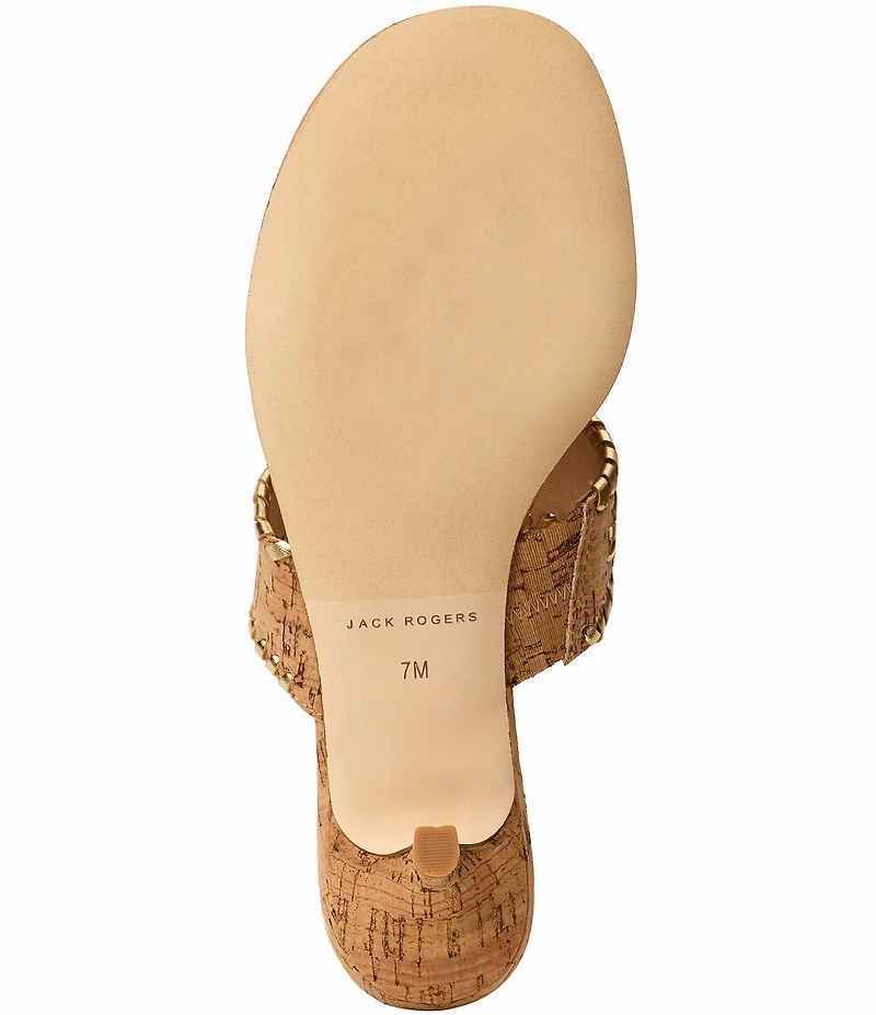 Jack Rogers Jacks Cork Kitten Heel Thong Sandals
