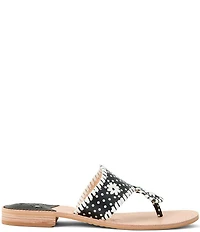 Jack Rogers Jacks Dotted Leather Flat Thong Sandals