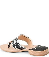 Jack Rogers Jacks Dotted Leather Flat Thong Sandals