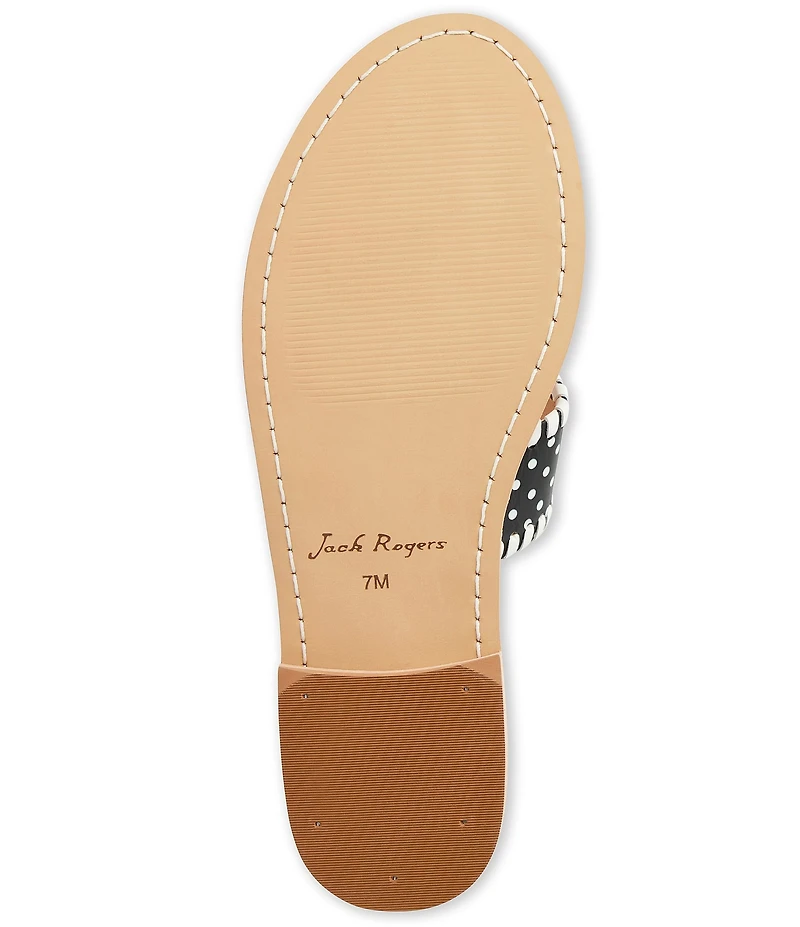Jack Rogers Jacks Dotted Leather Flat Thong Sandals