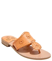 Jack Rogers Jacks Leather Flat Thong Sandals