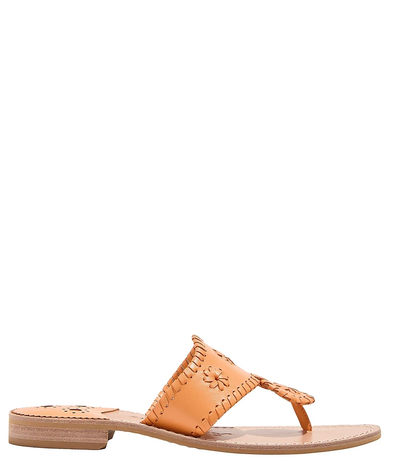 Jack Rogers Jacks Leather Flat Thong Sandals