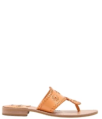 Jack Rogers Jacks Leather Flat Thong Sandals