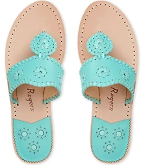 Jack Rogers Jacks Leather Flat Thong Sandals