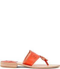 Jack Rogers Jacks Leather Flat Thong Sandals