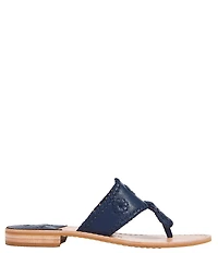 Jack Rogers Jacks Leather Flat Thong Sandals