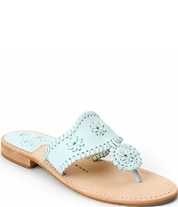 Jack Rogers Jacks Leather Woven Detail Thong Sandals