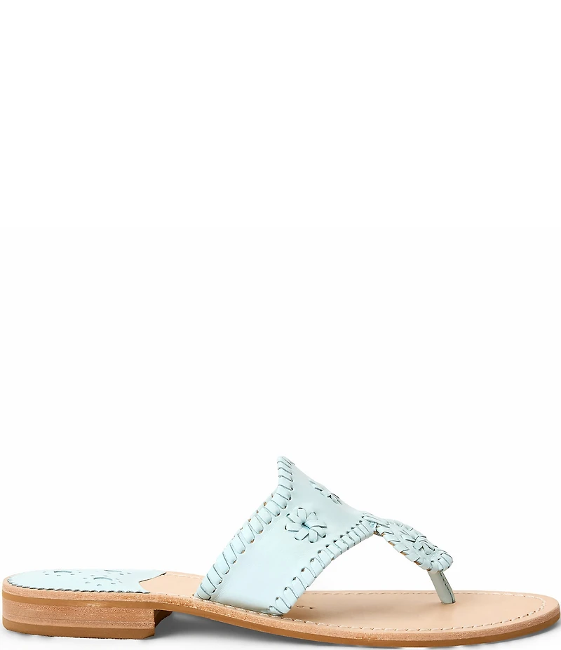 Jack Rogers Jacks Leather Woven Detail Thong Sandals