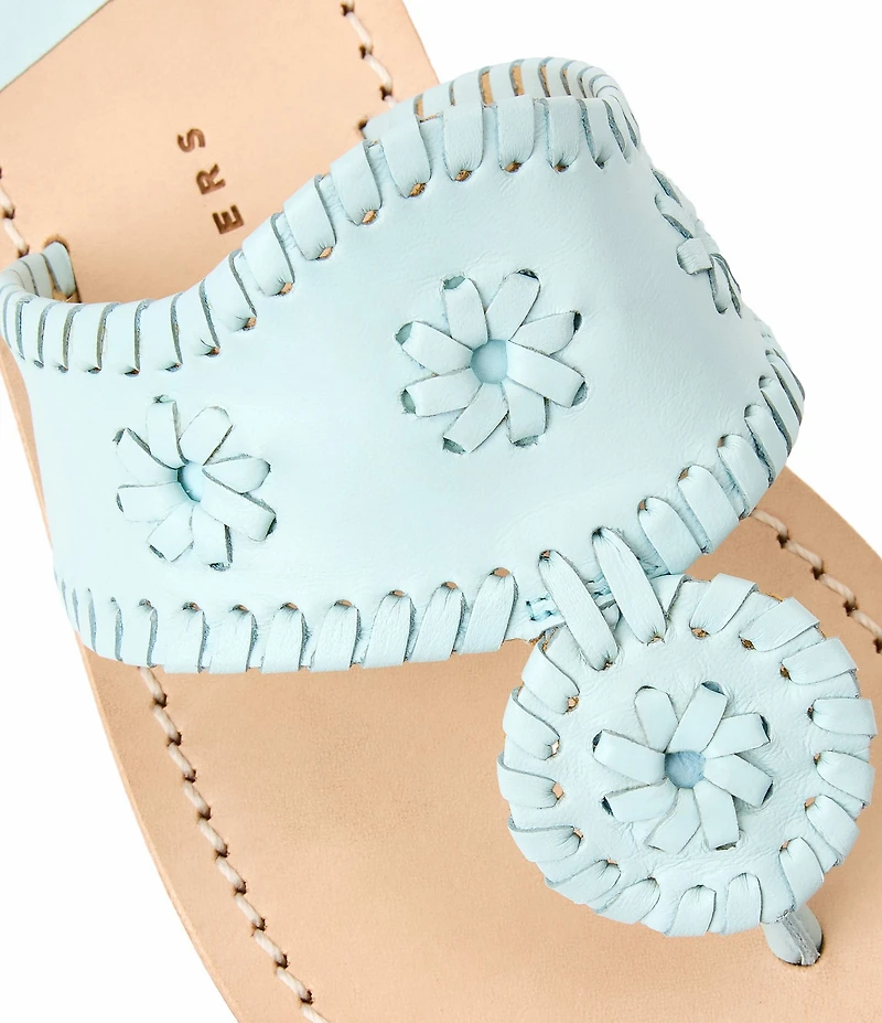 Jack Rogers Jacks Leather Woven Detail Thong Sandals