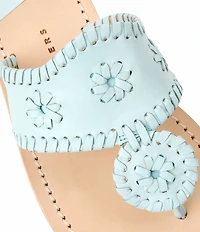 Jack Rogers Jacks Leather Woven Detail Thong Sandals