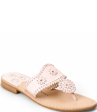 Jack Rogers Jacks Leather Woven Detail Thong Sandals