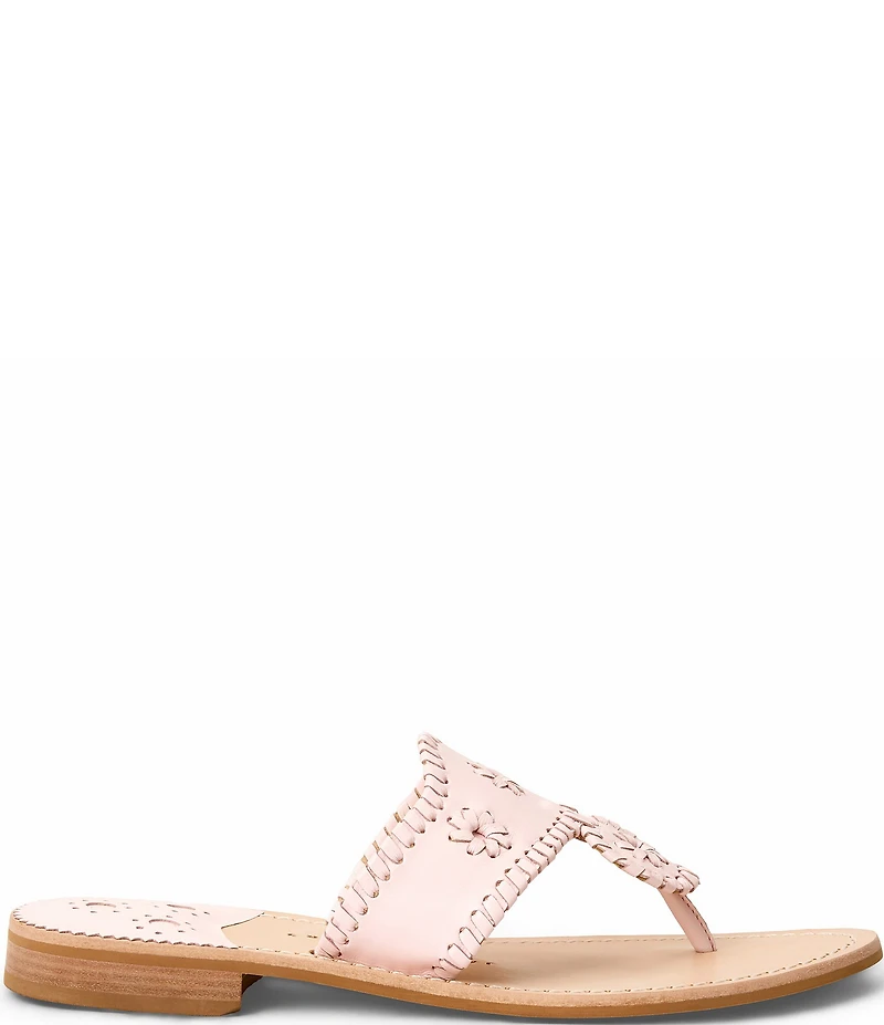 Jack Rogers Jacks Leather Woven Detail Thong Sandals