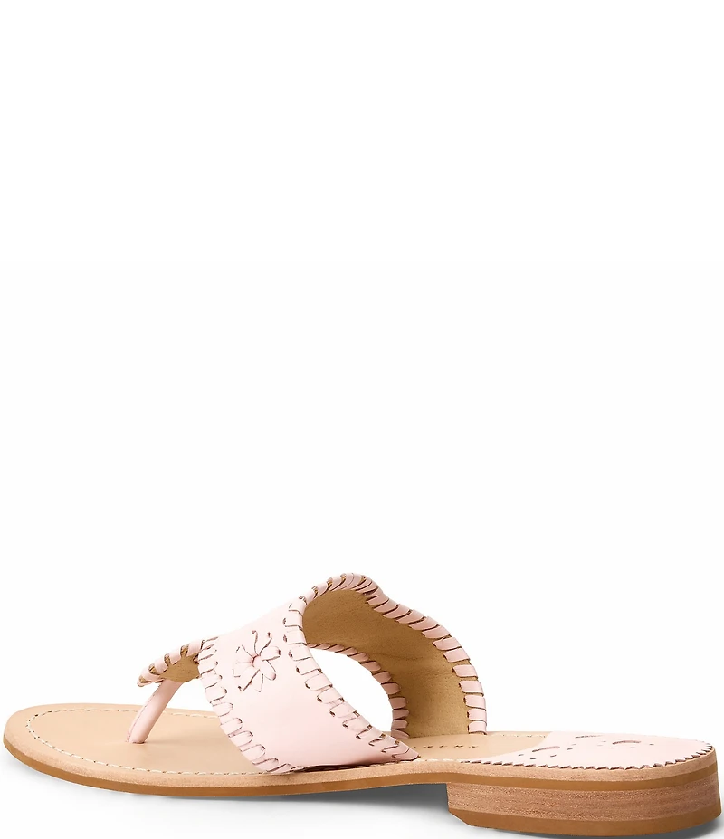 Jack Rogers Jacks Leather Woven Detail Thong Sandals
