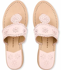 Jack Rogers Jacks Leather Woven Detail Thong Sandals