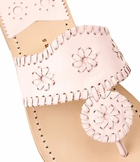 Jack Rogers Jacks Leather Woven Detail Thong Sandals