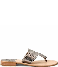 Jack Rogers Jacks Leather Woven Detail Thong Sandals