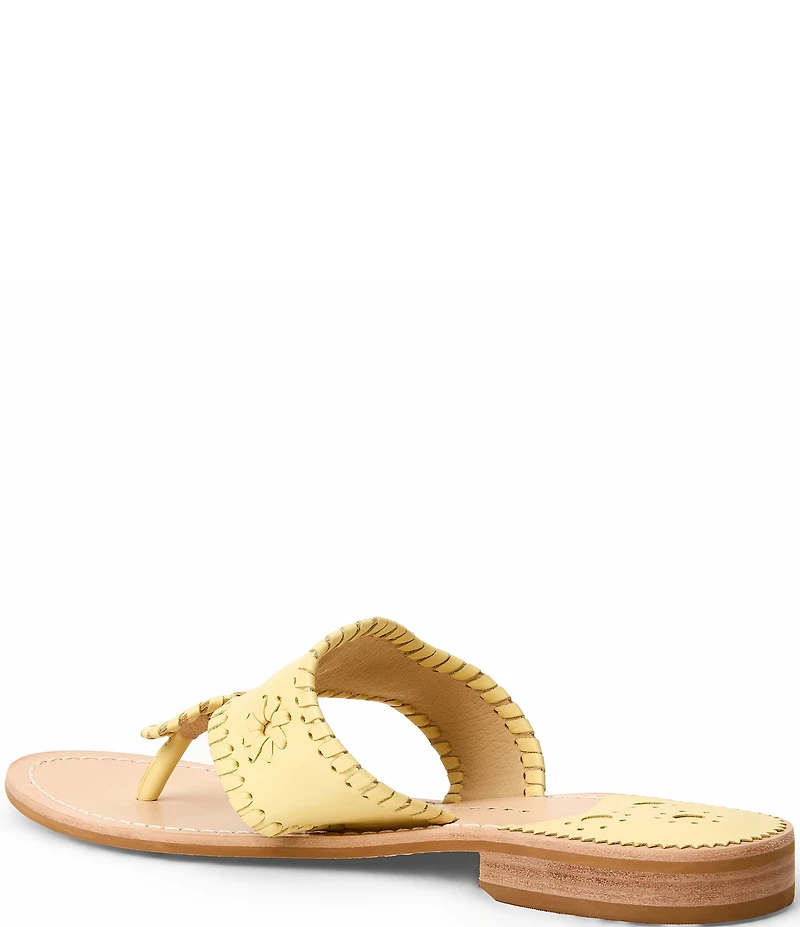 Jack Rogers Jacks Leather Woven Detail Thong Sandals