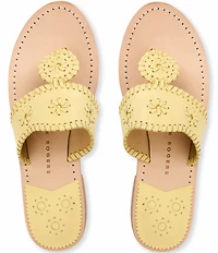 Jack Rogers Jacks Leather Woven Detail Thong Sandals