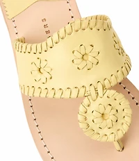 Jack Rogers Jacks Leather Woven Detail Thong Sandals