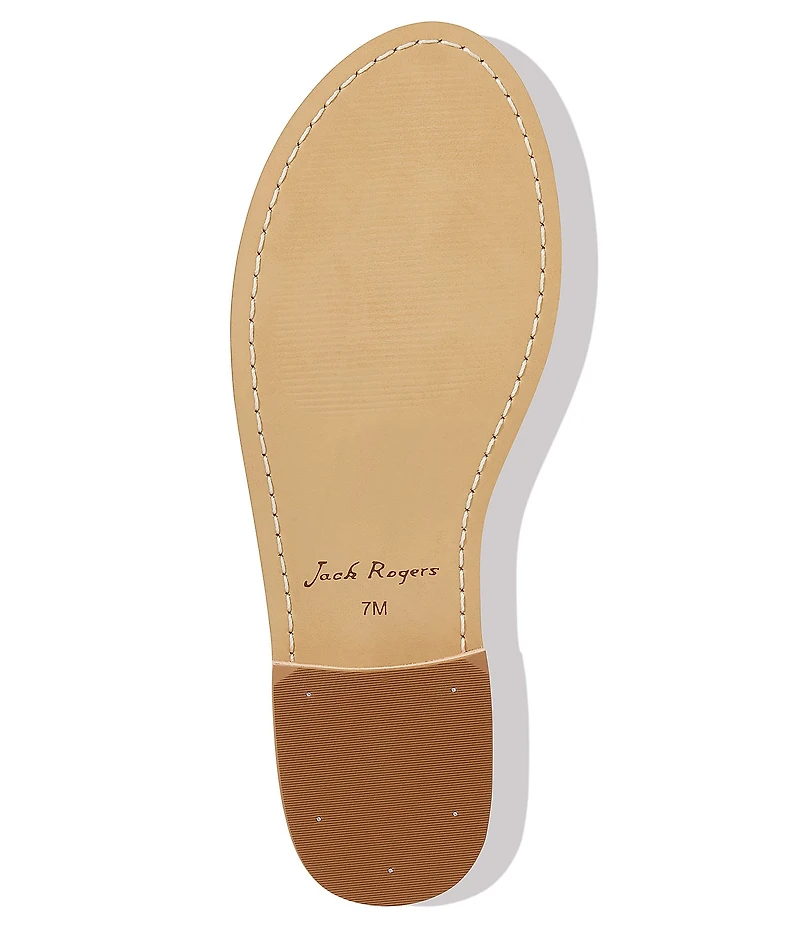 Jack Rogers Jacks Metallic Woven Leather Flat Thong Sandals