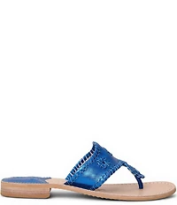 Jack Rogers Jacks Metallic Leather Flat Thong Sandals