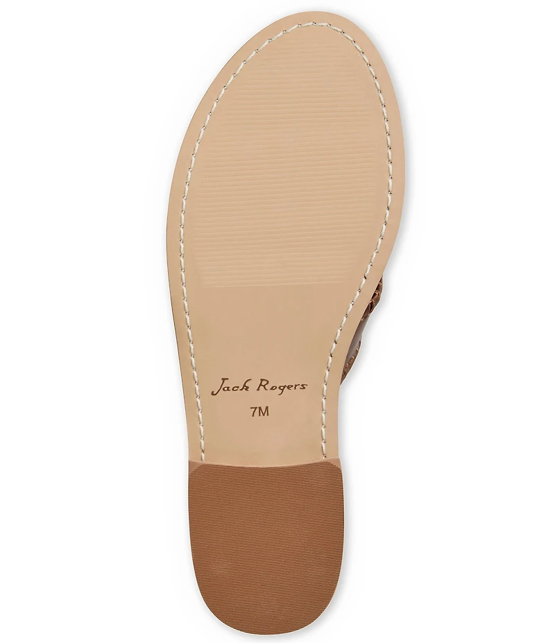 Jack Rogers Jacks Metallic Leather Flat Thong Sandals