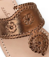 Jack Rogers Jacks Metallic Leather Flat Thong Sandals
