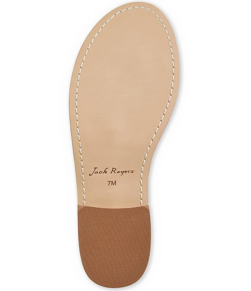 Jack Rogers Jacks Metallic Leather Flat Thong Sandals