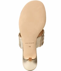 Jack Rogers Jacks Metallic Leather Kitten Heel Thong Sandals