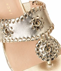 Jack Rogers Jacks Metallic Leather Kitten Heel Thong Sandals