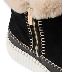 Jack Rogers Janetta Suede Faux Fur Lined Platform Sneaker Booties