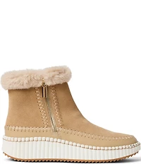 Jack Rogers Janetta Suede Faux Fur Lined Platform Sneaker Booties