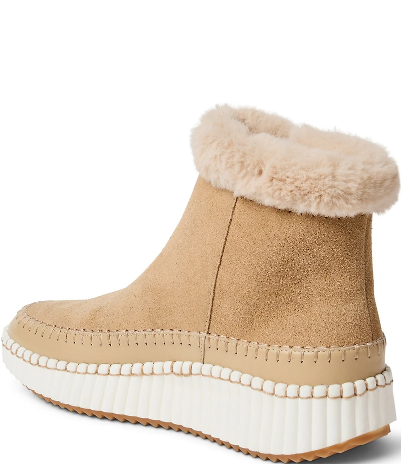 Jack Rogers Janetta Suede Faux Fur Lined Platform Sneaker Booties