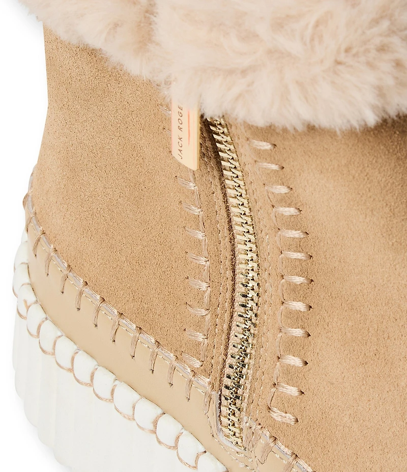 Jack Rogers Janetta Suede Faux Fur Lined Platform Sneaker Booties