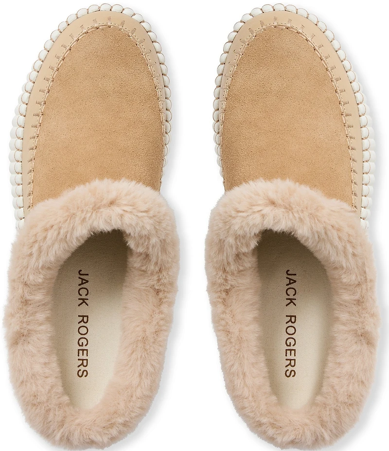 Jack Rogers Jolie Suede Faux Fur Lined Slip On Sneakers