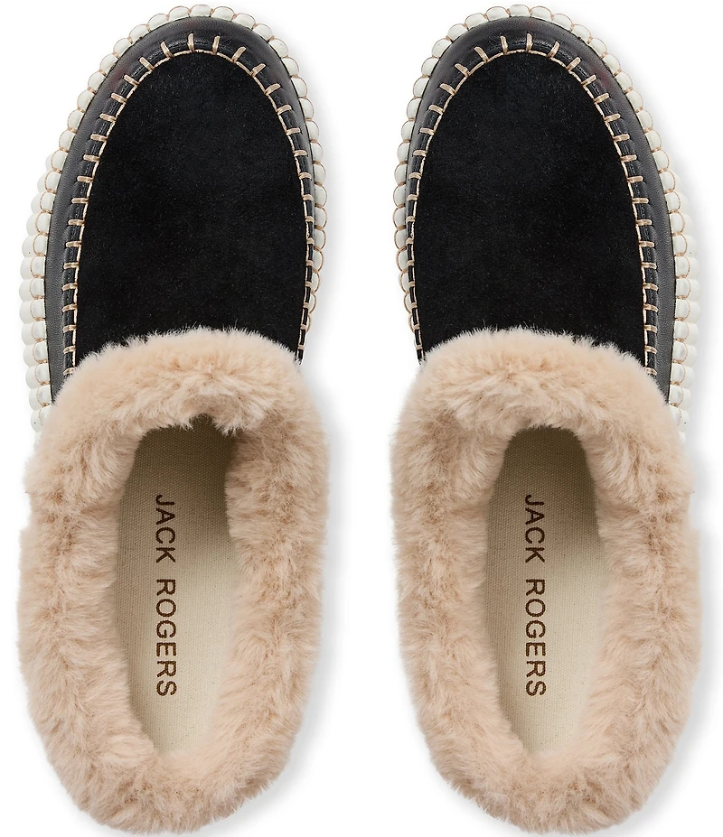 Jack Rogers Jolie Suede Faux Fur Lined Slip On Sneakers