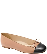 Jack Rogers Kenlyn Leather Cap Toe Ballet Bow Flats
