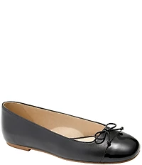 Jack Rogers Kenlyn Leather Bow Detail Patent Cap Toe Ballet Flats